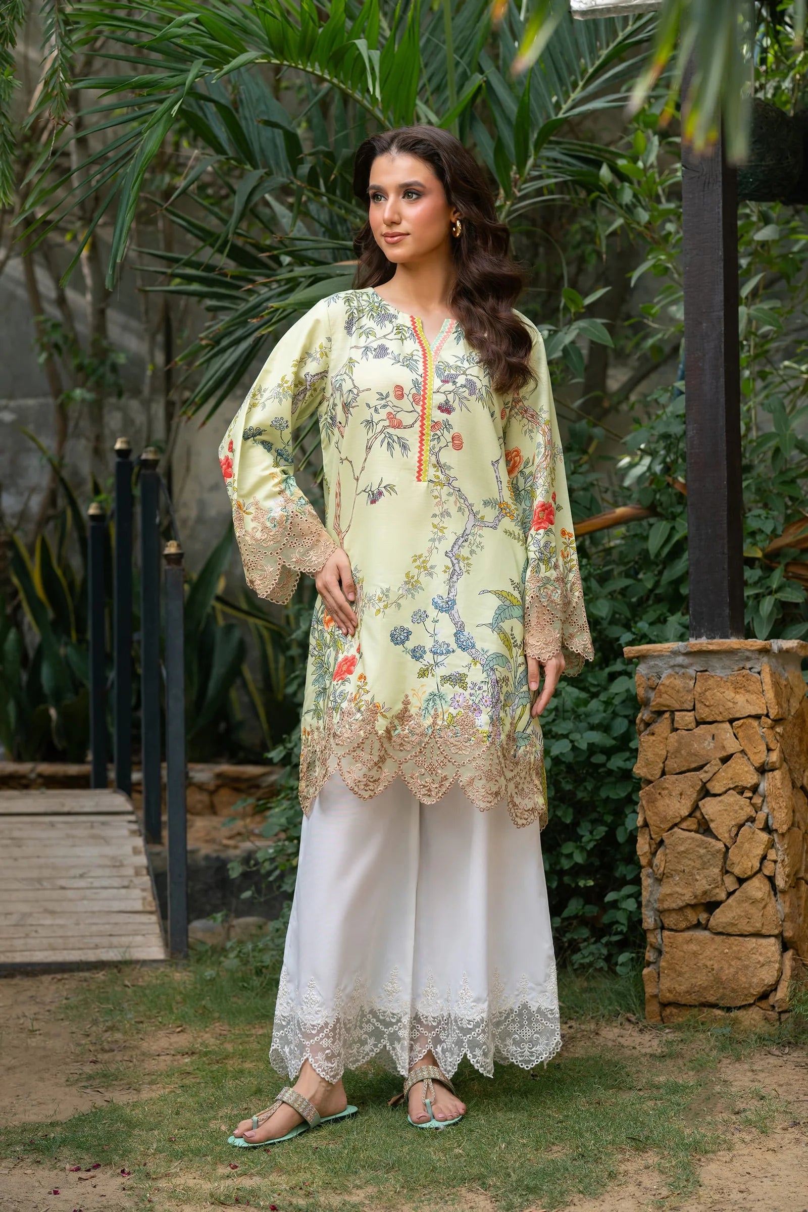 Pastel Garden Embroidered 2-Piece